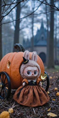 Labubu’s-Pumpkin-Carriage-Escape,Labubu-Halloween-Wallpaper.png