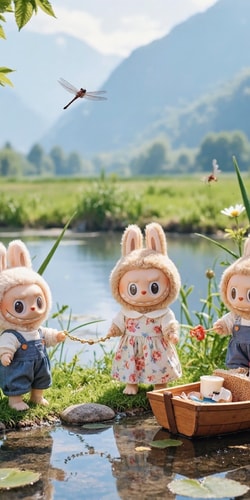 Labubu河畔花园嬉戏