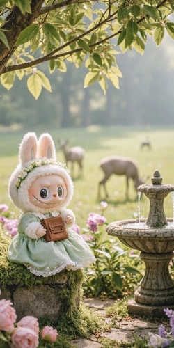 Labubu独自赏花遐想