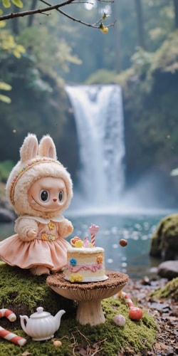 Labubu-Whimsical-Cake-Garden,Labubu-Birthday-Wallpaper.png