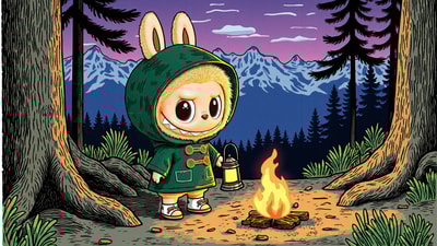 Labubu在暮光稀树草原光辉中